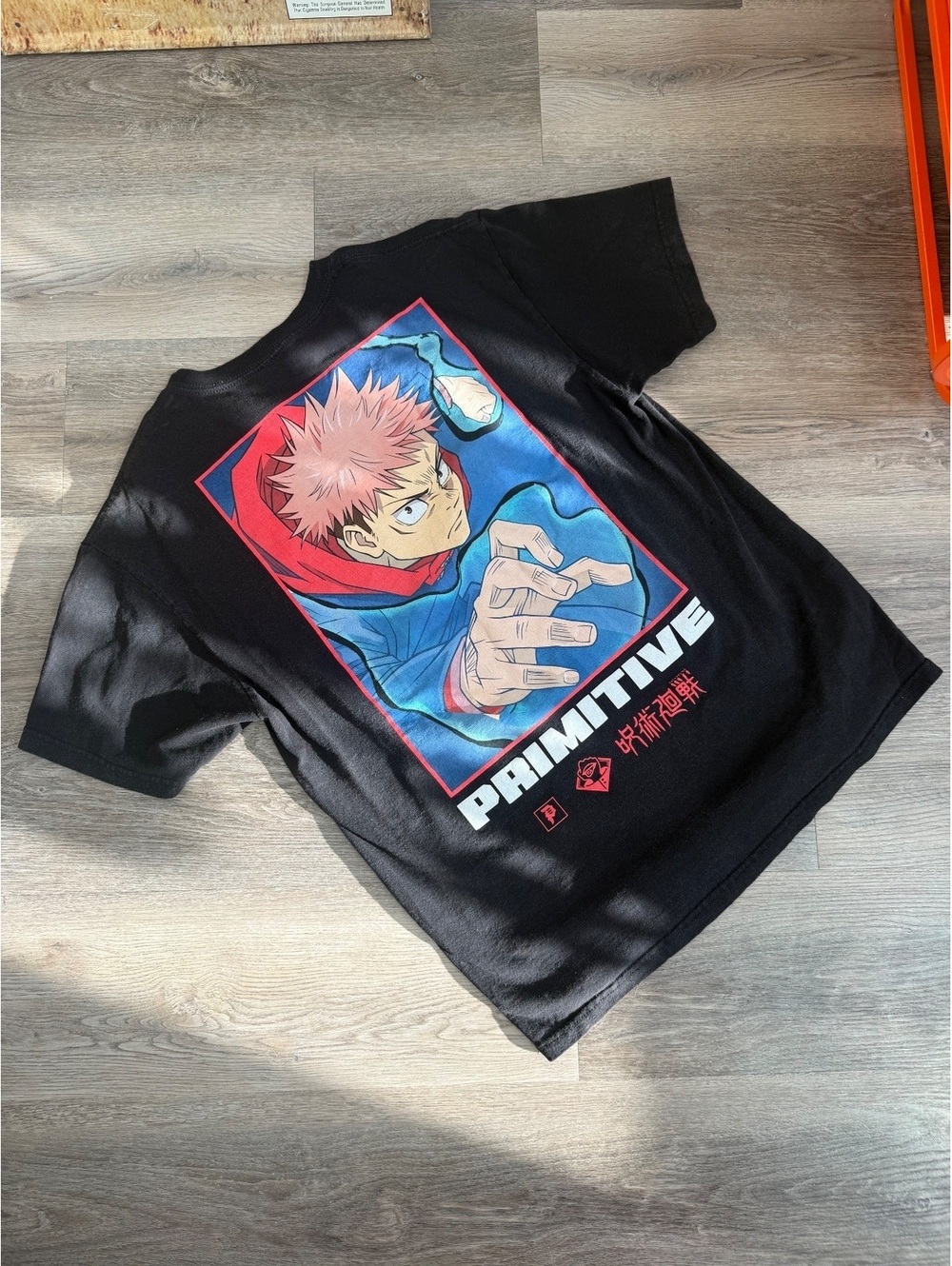 Primitive Jujutsu Kaisen Graphic Black T-Shirt Size M Cotton